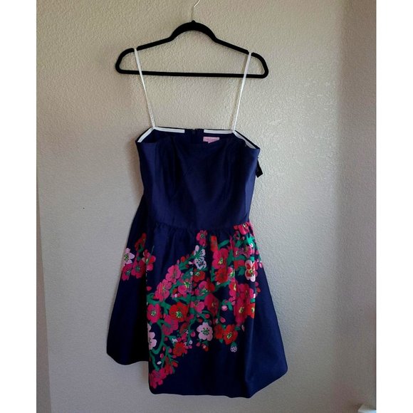 LILY PULITZER CHERRY MINE PLUS SIZE STRAPLESS COCKTAIL DRESS 14 - Picture 5 of 6